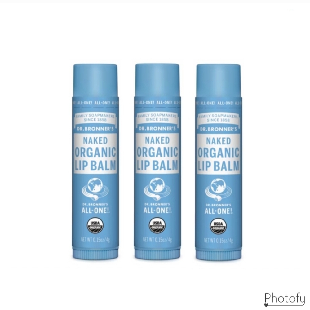 NWT Bundle of 3 Dr. Bronner's O r g a n i c Lip Balm
